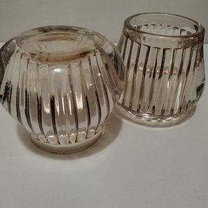 Art glass Votive candle holder pair of 2